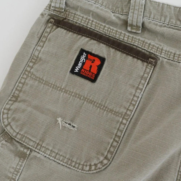 Vintage  Wrangler RIGGS Workwear Green Carhartt Style Size 38x34 - Picture 13 of 13